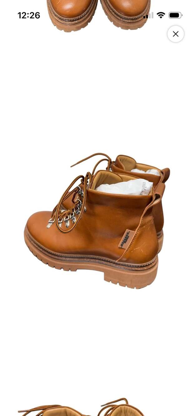 Weekend Max Mara Brown Leather Hiking Boots Size 39